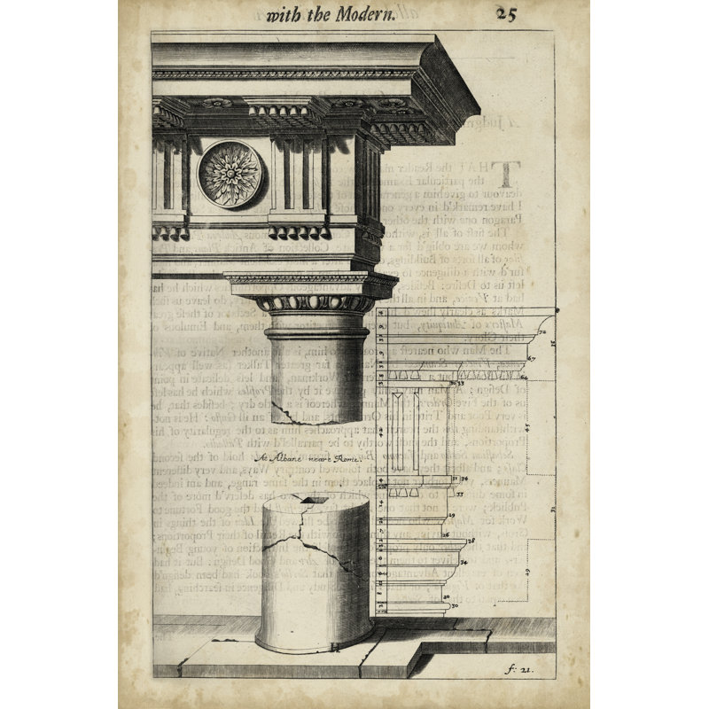 Ancient Architecture IV by John Evelyn - Print on Canvas, Wrapped Canvas, 76 cm H x 51 cm W
