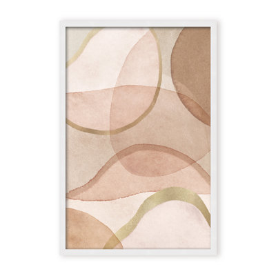 Blush and Brown Abstract by Kathrin Pienaar - Framed Artwork on Paper