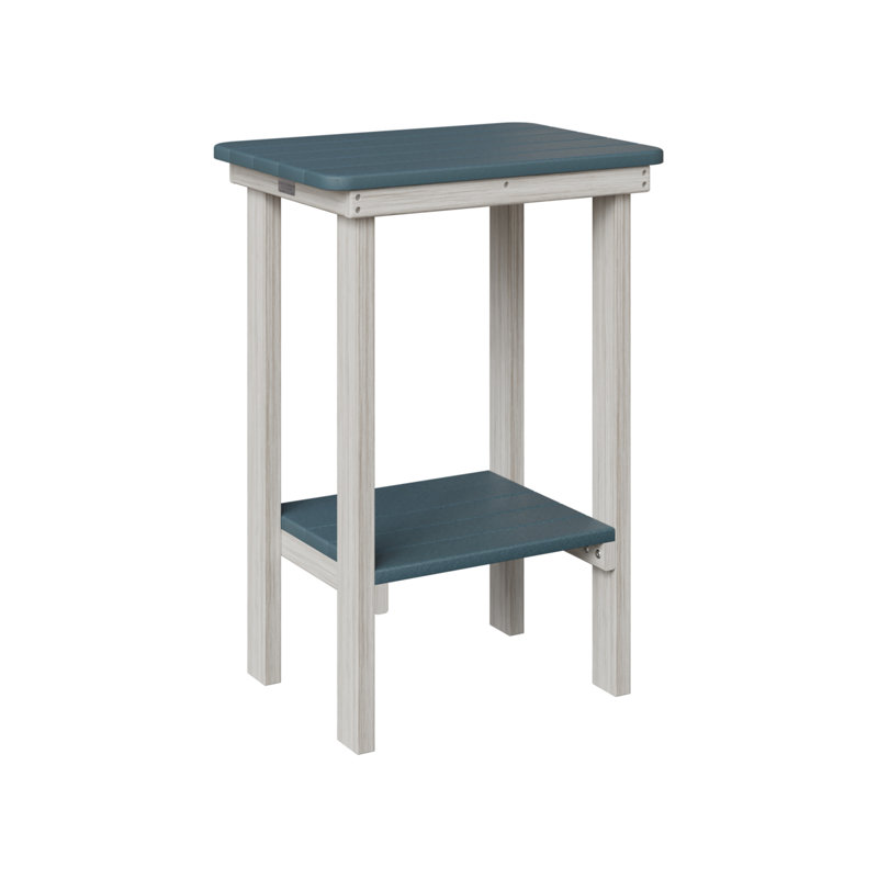 Berlin Gardens Rectangular End Counter Table, Slate, Seashell