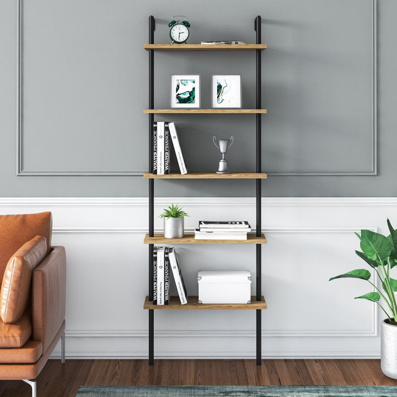Innis Ladder Bookcase, Black/Oak