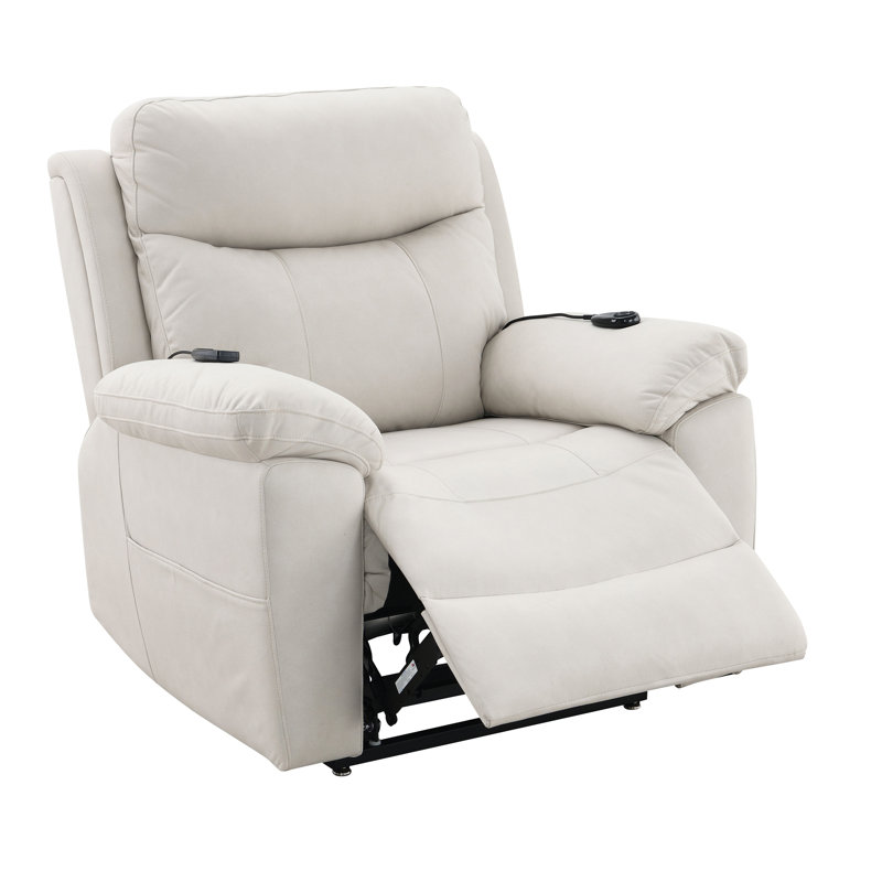 Fauteuil inclinable électrique en microfibre Chriki, Beige