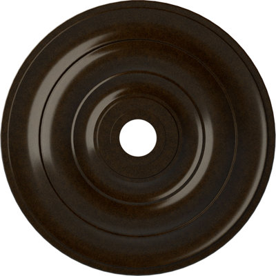 Endurathane Jefferson Ceiling Medallion, 26 1/2"OD x 3 5/8"ID x 1 1/2"P (Fits Canopies up to 5"), Hand-Painted Bronze Finish