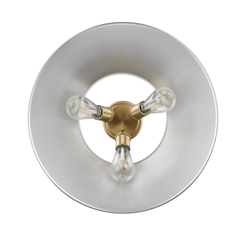 Plafonnier encastré 3 lumières Weatherford, Bronze champagne brossé, Étain