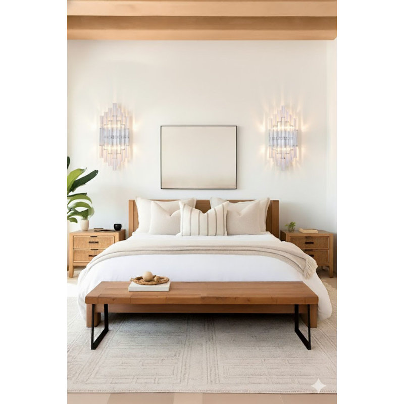 Applique murale en verre 2 lumières Kierra Transitional , Chrome
