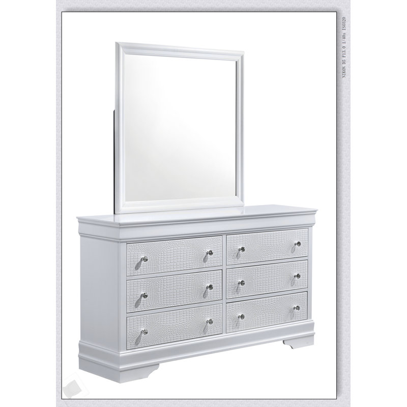Commode 6 tiroirs Blaze, Blanc