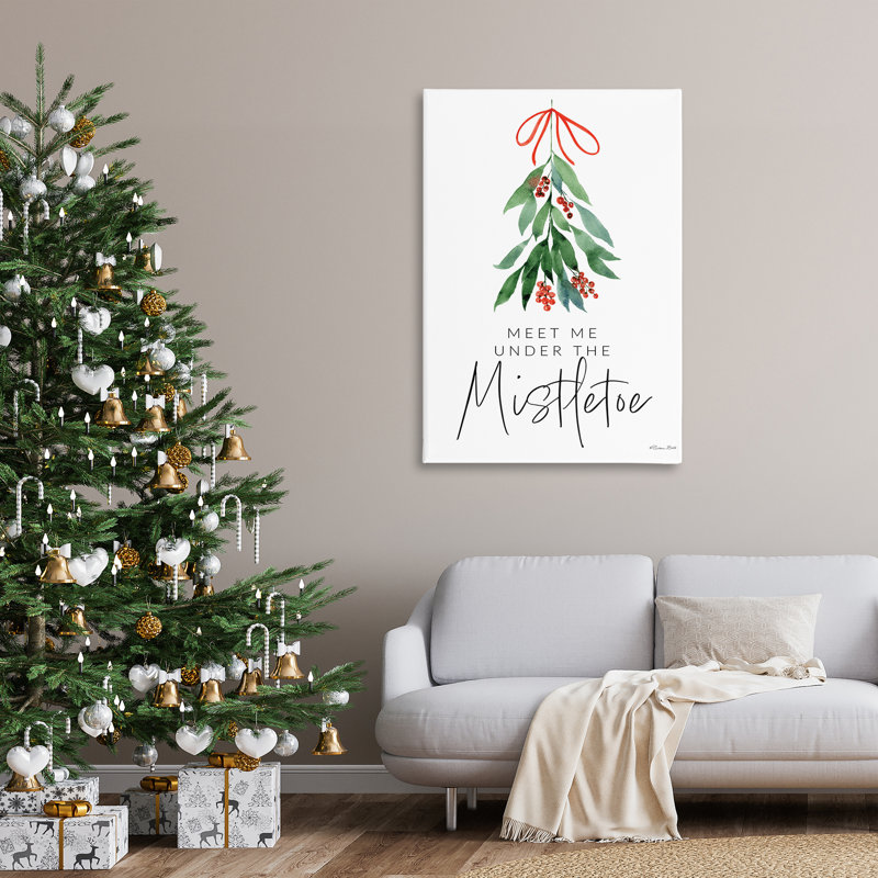 «Meet Me Under Mistletoe», art mural sur toile par Susan Ball, H 45 po x l 30 po