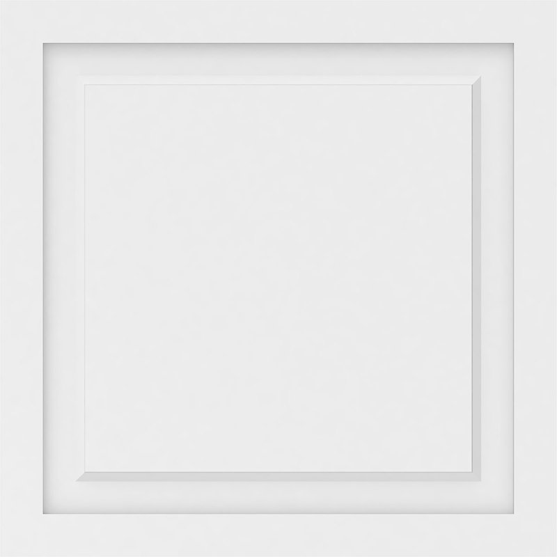 Panneau mural Harrison 3D en blanc, H 26 po x l 26 po x P 0,63 po