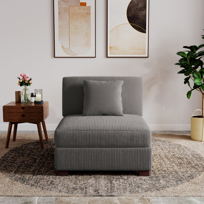 Upholstered Accent Chair, Light Grey