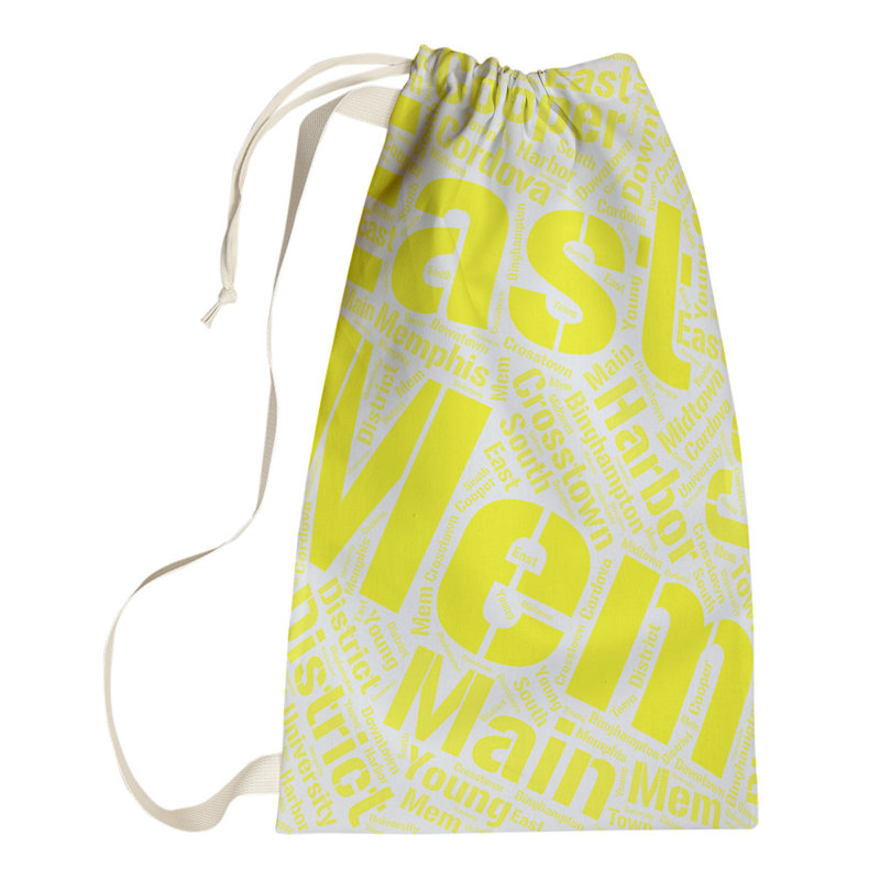 Laundry Hamper with Handles, Small (29" H x 18" W x 1.5" D), Memphis, Yellow