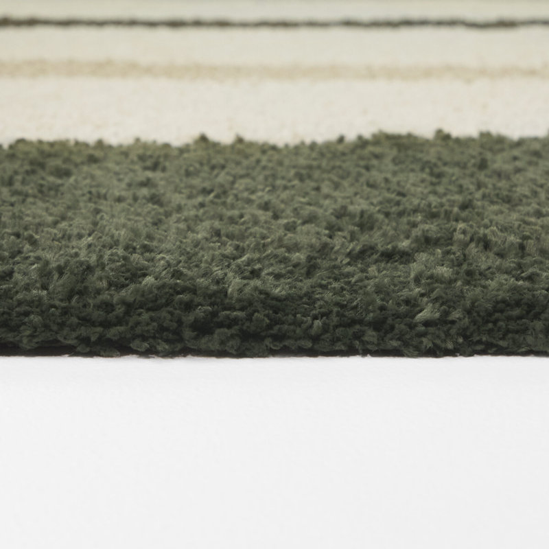Pashyn Green Abstract Waves Area Rug, Rectangle 7'10" x 10'