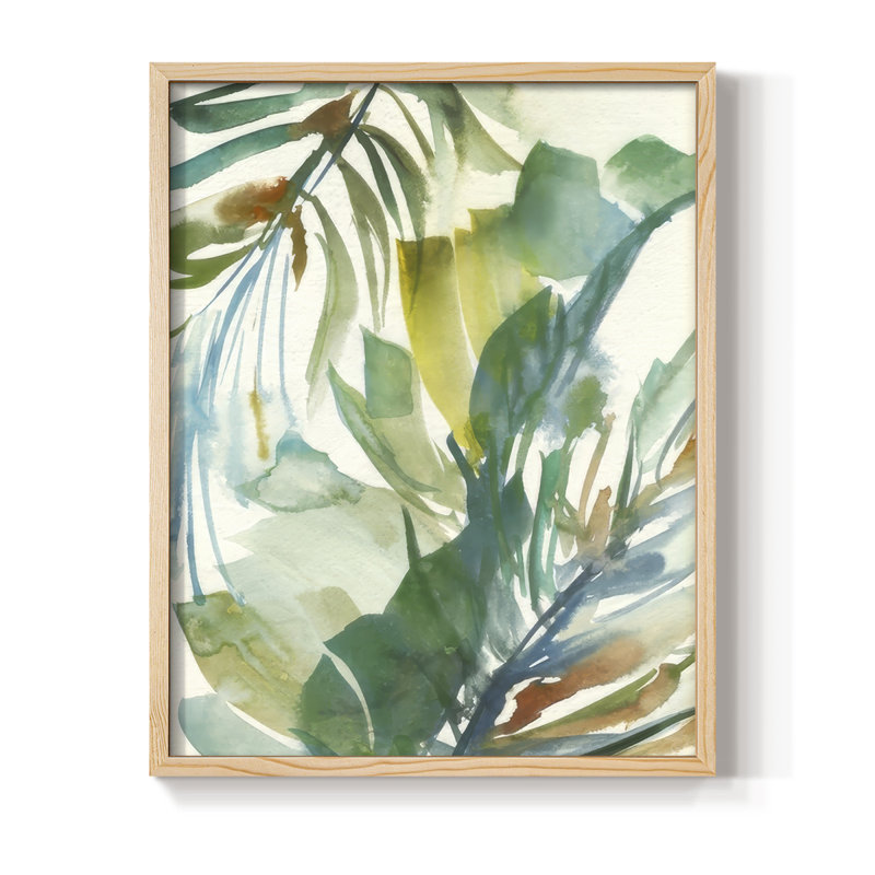 Paradise Memory II Framed Print - Solid Wood, Natural, 15" H x 12" W