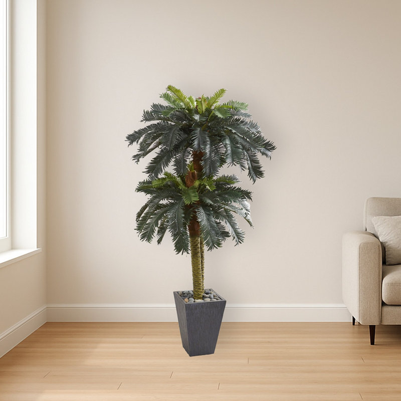 Double Sago Palm Artificial Tree