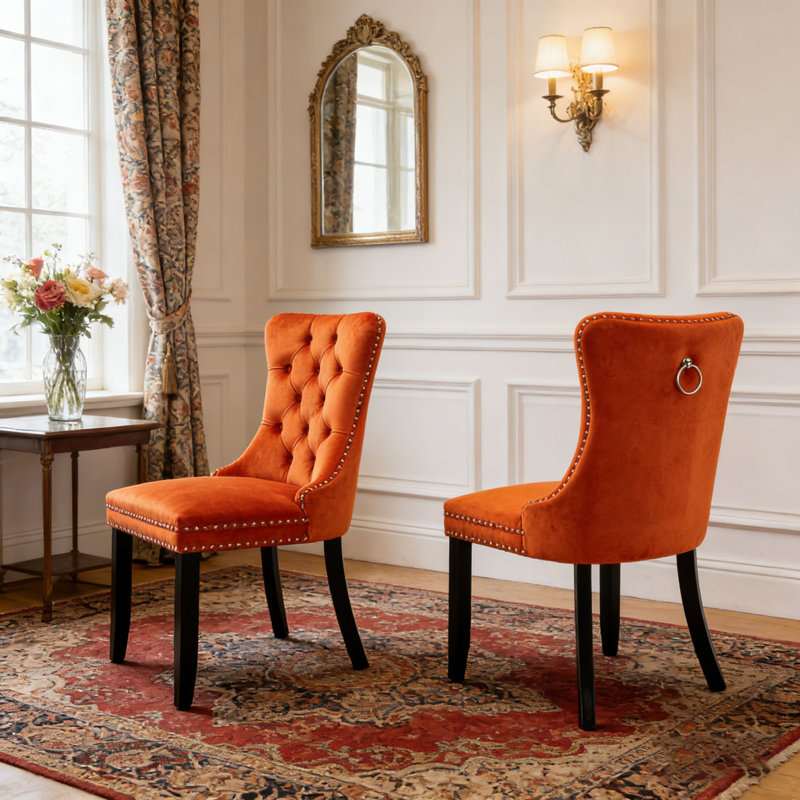 Chaise moderne en bois massif, Orange