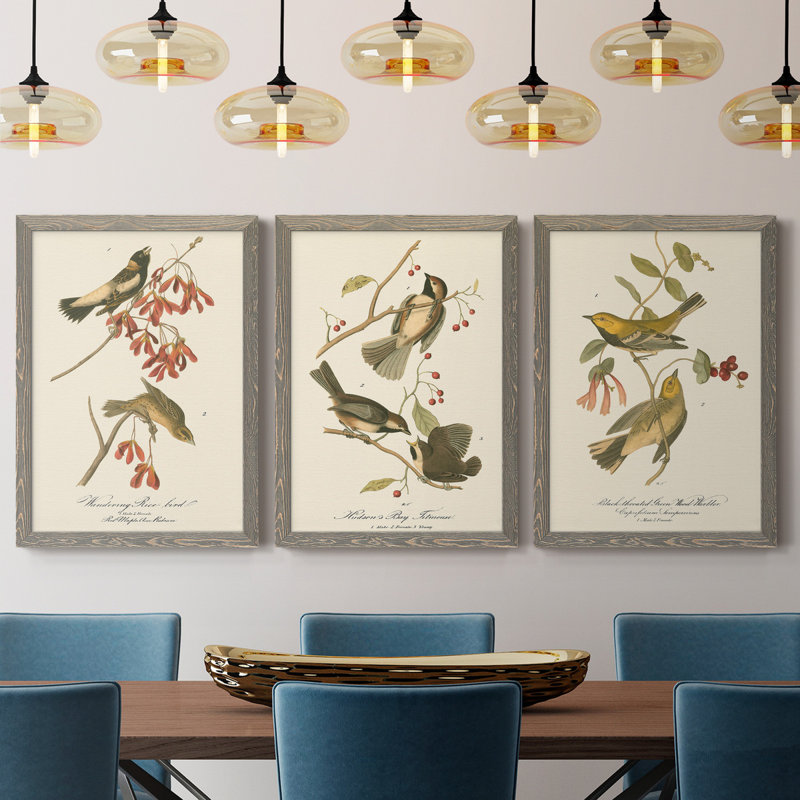 Oiseau de riz Wandering, reproduction d'art sur toile, H 37,5 po x l 82,5 po x P 1,5 po, Gris