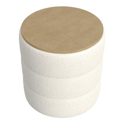 Homepop Channeled  Storage Ottoman With Tray Top