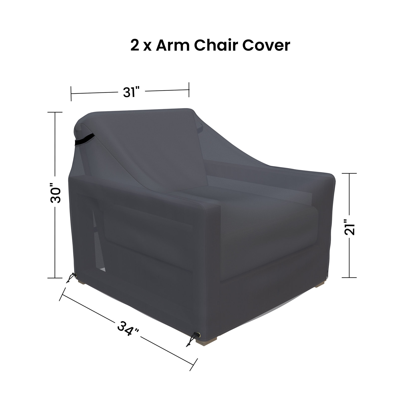 Donnie Acacia Outdoor Lounge Chair , Sunbrella® Cushions Included (Set of 2)