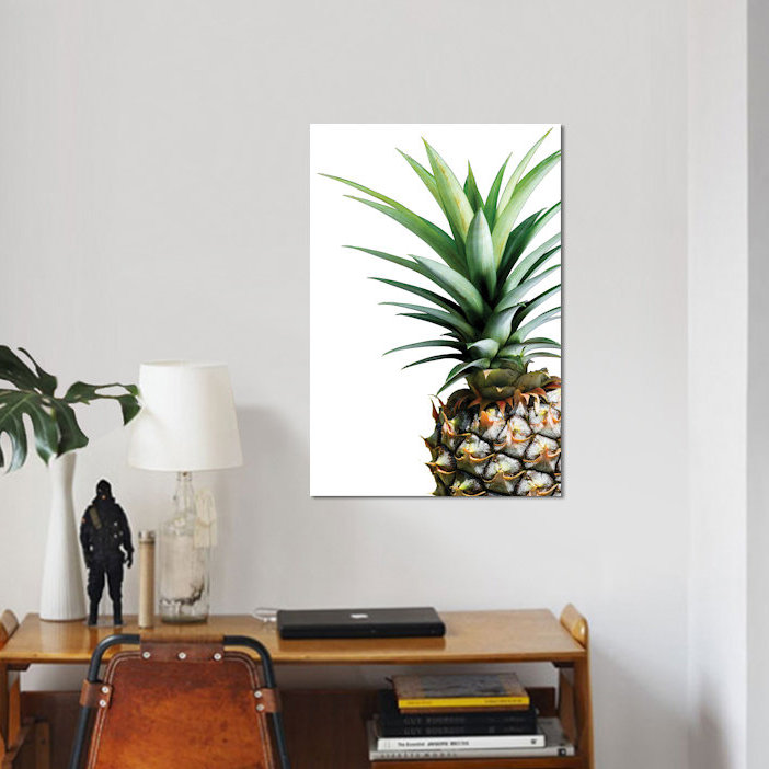 « ananas », impression sur toile, H 12 po x l 8 po x P 0,75 po, Toile tendue, Pas de tapis