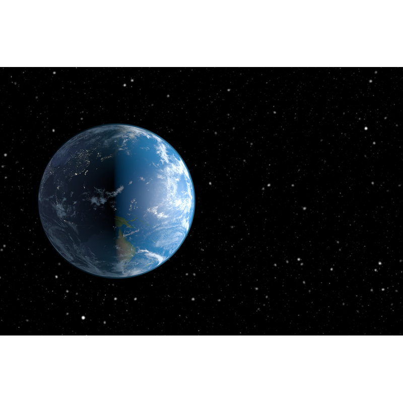Planet earth and space, 61cm H x 91cm W