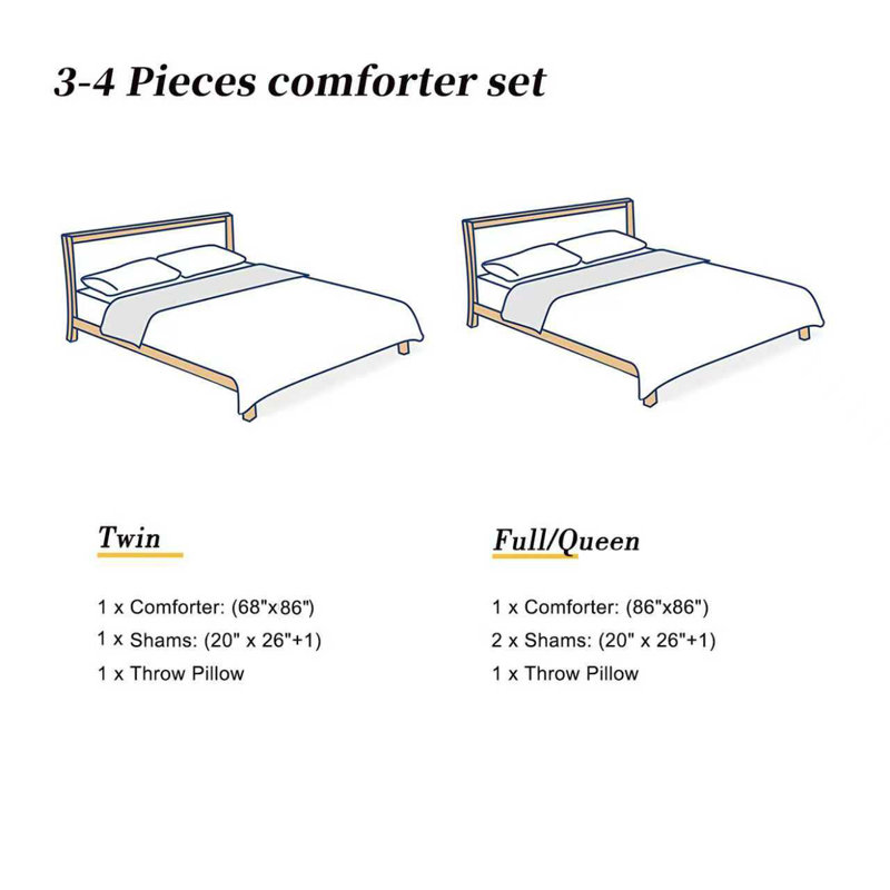 Ensemble d'édredon en microfibre imprimé 4 pièces Surf's Up - Literie inspirée de l'océan avec planches de surf et scènes de plage pour enfants