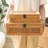 Blynda Rattan 2-Piece Decorative Box Set with Glass Top-2008410706