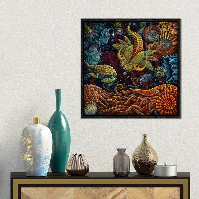 Seapods by R.S. Connett - Floater Frame Gallery-Wrapped Canvas Giclée on Canvas, Black, 45.72 cm H x 45.72 cm W