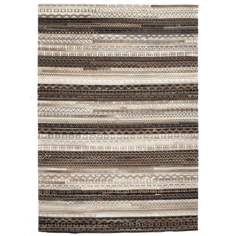 Grep Striped Hand Woven Area Rug, Rectangle 120 x 170cm