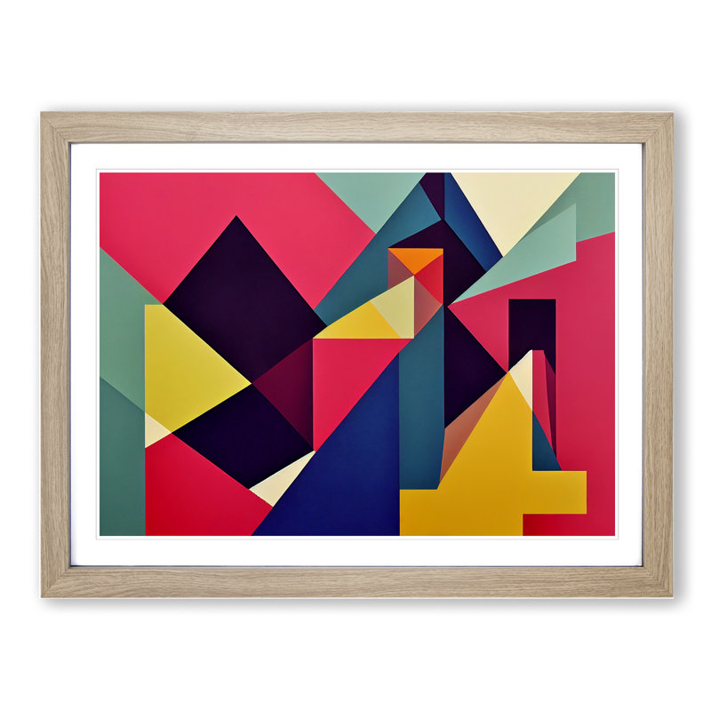 Shapes - Framed Print, 46cm H x 64cm W, Oak Framed