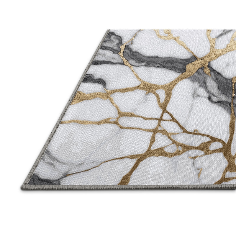 Tapis gris lavable à la machine, Rectangle 5 pi x 7 pi