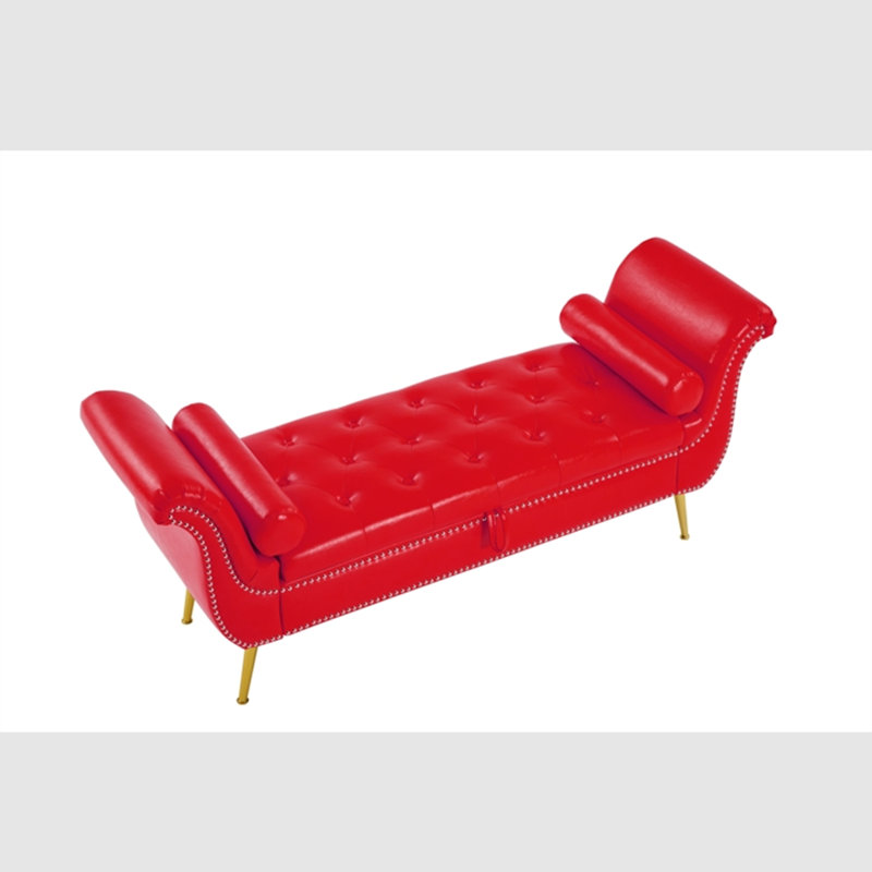 Banc de rangement rabattable, Rouge