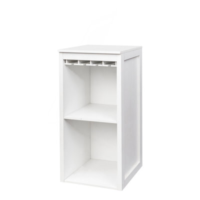 WHITE Color Modular Wine Bar Cabinet With Storage Shelves With Hutch For Dining Room