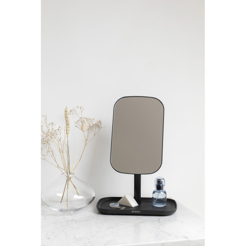 Miroir avec plateau de rangement Brabantia ReNew, Gris foncé