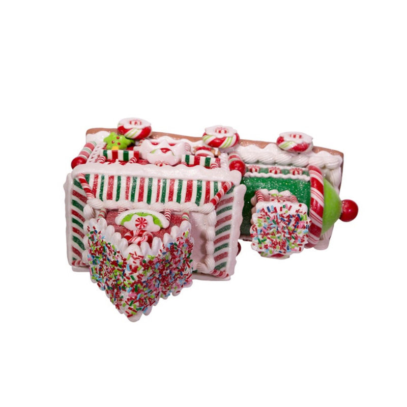 Kurt Adler Battery-Operated LED Gingerbread Train House, 10.5in