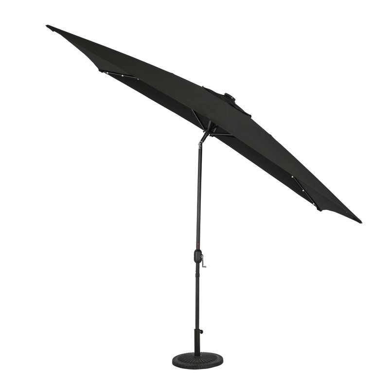 Parasol de marché rectangulaire éclairé 6 pi 6 po x 10 pi Lochala, Noir