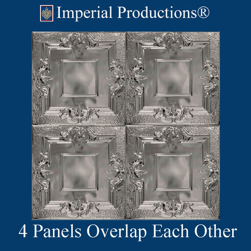 Carreau de plafond en métal argenté 2 pi x 2 pi