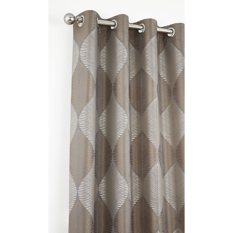 Leaf Jacquard Eyelet Room Darkening Curtains, Width 168cm x Drop 228cm