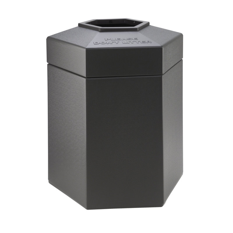 Poubelle 45 gallons PolyTec, Anthracite