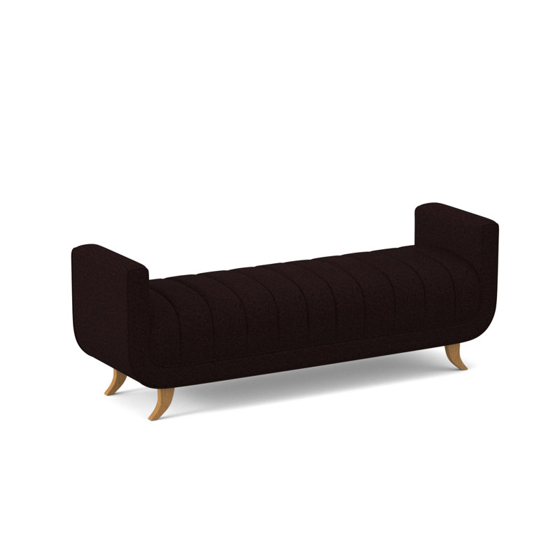 Salon Upholstered Bench, Amber, White Caps Fog
