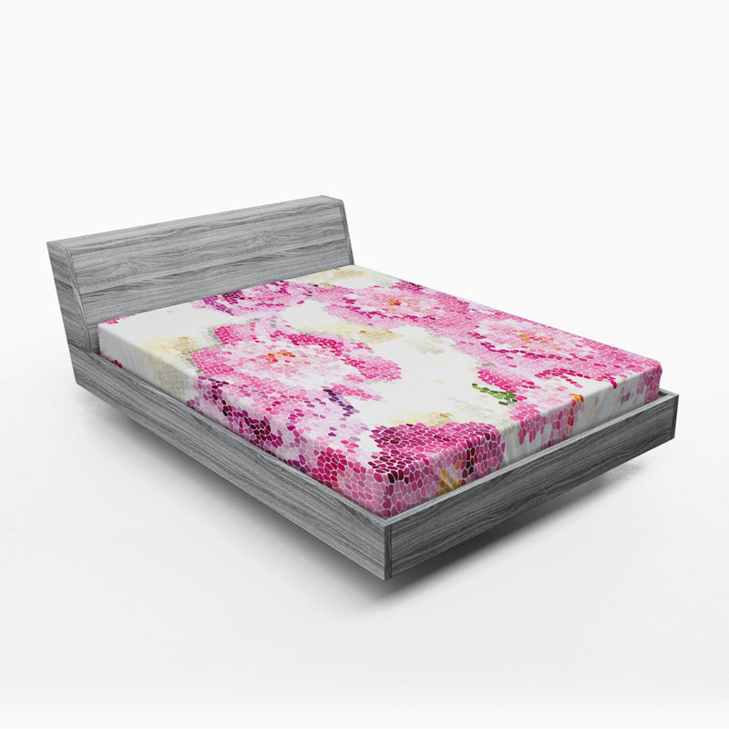 Microfiber Floral Fitted Sheet, Full Fitted Sheet