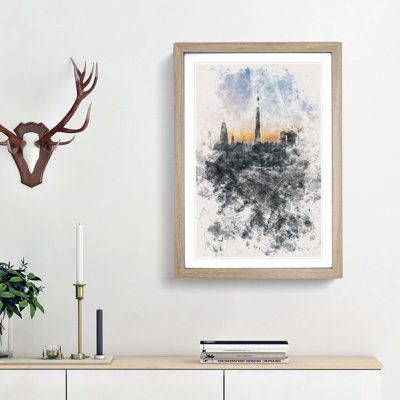 Skyline in Dubai - Picture Frame Graphic Art Print