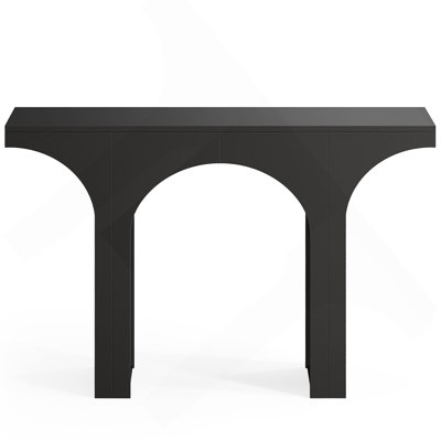 47-Inch Modern Black Console Table With Arched Base For Entryway, Hallway, And Behind Sofa – Narrow And Stylish