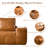 Modular Deep Seat Boneless Faux Wax Leather Modern L-shaped Sectional Sofa In Light Brown With Wide Armrests, No Assembly Required,Compression Packed-2104784329