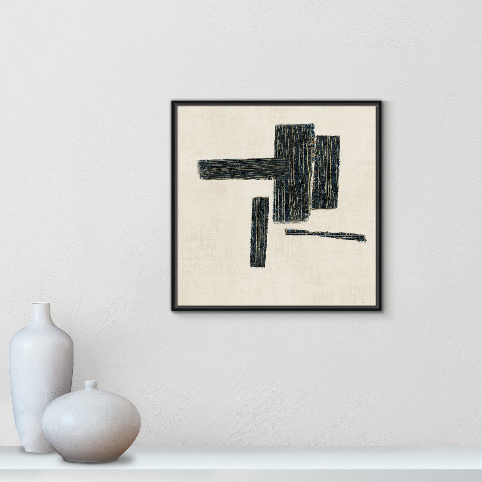 Stiched II Print by , 25.5" H x 25.5" W, Black