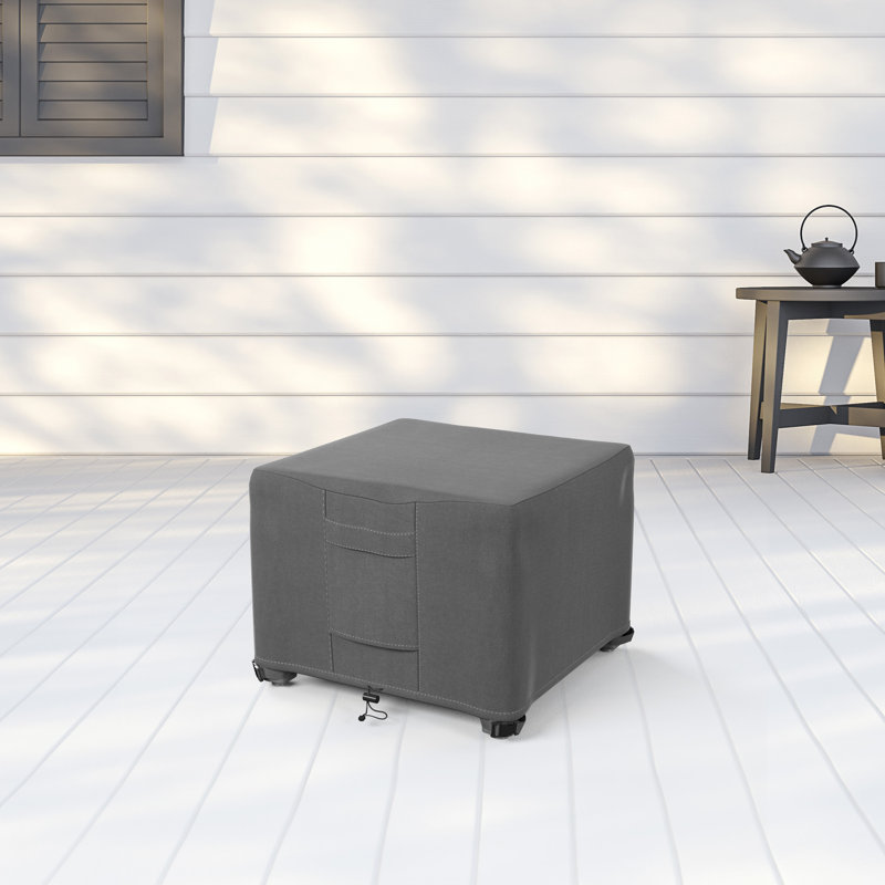 Housse pour table basse et table d'appoint de qualité supérieure - Housse résistante et respirante avec doublure en PVC résistant à l'eau, ourlet élastique réglable, sangles à fermeture par clic et bouches d'aération - Collection Goodman