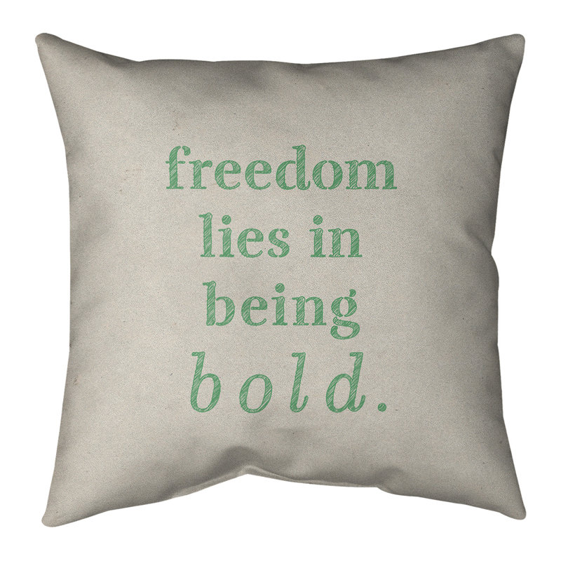 Coussin «Hand Bold», 18 po x 18 po, Blanc / Vert
