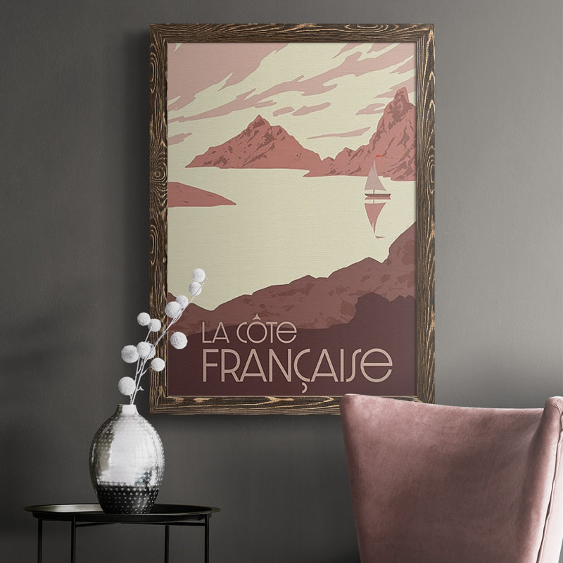 French Coast II, reproduction d'art sur toile, H 37,5 po x l 27,5 po x P 1 po, Noyer