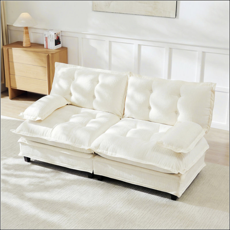 Latitude Run® Modern 2-Seater Loveseat, Comfy Cloud Couch With Lattice ...