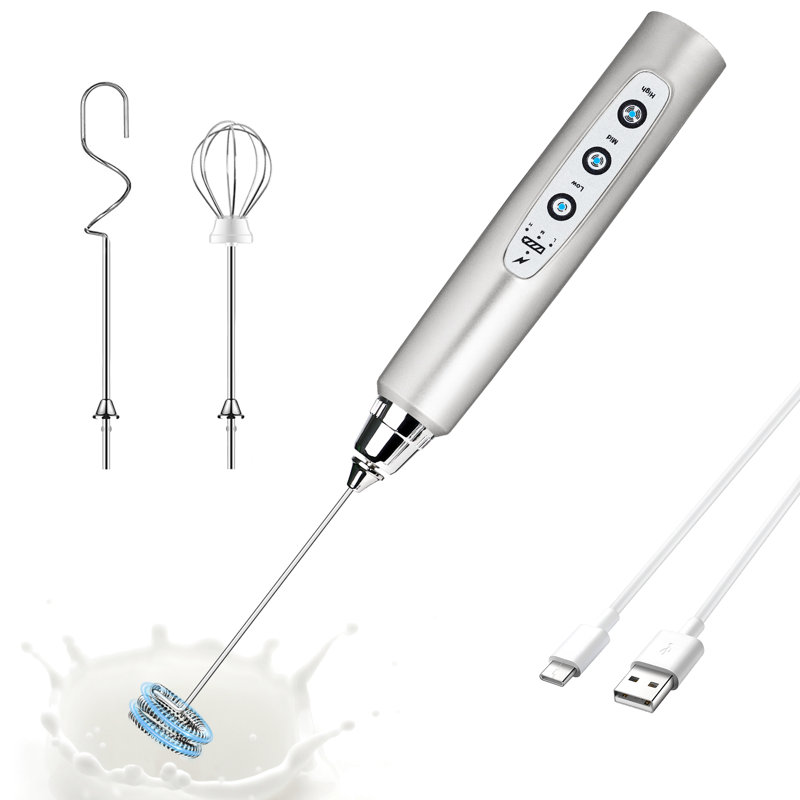 Stainless Steel Handheld Milk Frother Silver, Silver