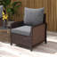 Ensemble de coussins et de coussins de dossier de chaise de patio 4 pièces, solution de sièges d'extérieur confortables et durables, gris, pour meubles de jardin
