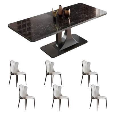 Ensemble de table de salle à manger rectangulaire et chaises