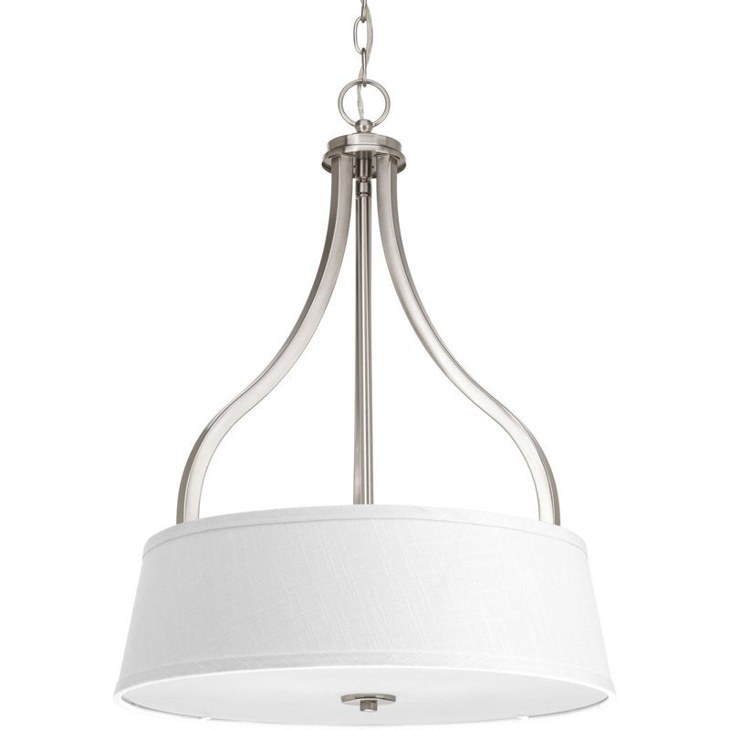 Kenery 3 - Light Dimmable Drum Chandelier, Brushed Nickel